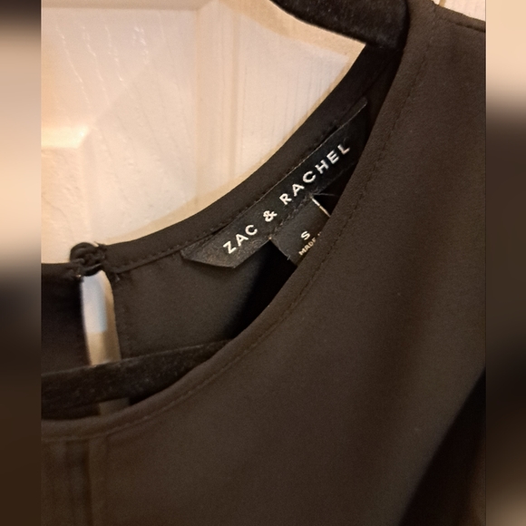 ZAC & RACHEL Black Flutter Sleeve Layered Blouse - Picture 2 of 3